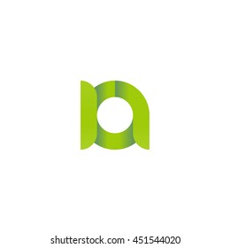 initial letter ra modern linked circle round lowercase logo green