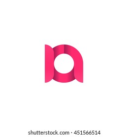 initial letter ra modern linked circle round lowercase logo pink