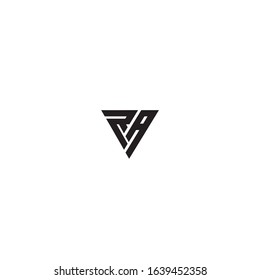 Initial letter RA triangle monogram cool modern logo