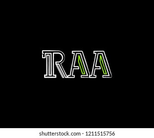 Initial Letter RAA Linear Grunge Brush Stroke Modern Logotype