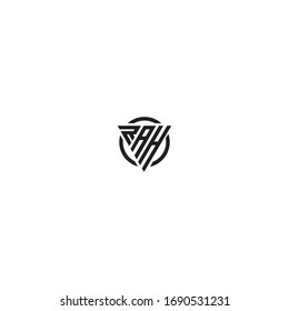 Initial Letter RAH triangle monogram cool modern logo