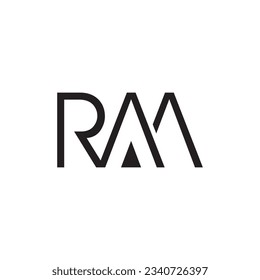 initial letter RAM R A M monogram logo. design identity logo, alphabet letter. Creative Initial Letters RAM Logo