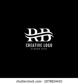 Letra inicial RB combinación con el logotipo de barra diagonal.  Tipografía para el logotipo de empresa y empresa.