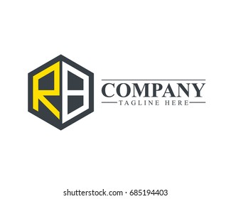 Initial Letter RB Hexagonal Design Logo