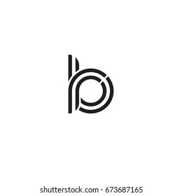 Initial letter rb, linked outline rounded lowercase, monogram black