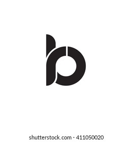 initial letter rb linked round lowercase monogram logo black