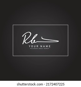 Initial Letter RB Logo - Hand Drawn Signature Logo