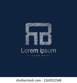 Initial Letter RB Logo Template Vector Design. Silver letter logo