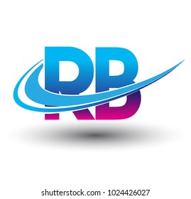initial letter RB logotype company name colored blue and magenta swoosh design. vector logo for business and company identity.
