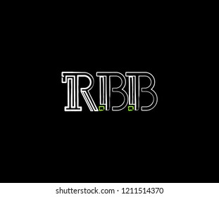 Initial Letter RBB Linear Grunge Brush Stroke Modern Logotype