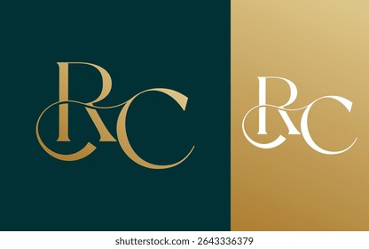 Initial letter RC CR logo design vector illustration for couple, wedding, and business