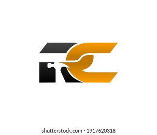 Initial Letter RC with Hammer Logo, Industrial, Repair, Tools, Service and Maintenance Logo for Corporate Identity
