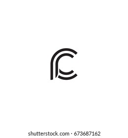 Initial letter rc, linked outline rounded lowercase, monogram black