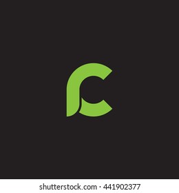 initial letter rc linked round lowercase logo green