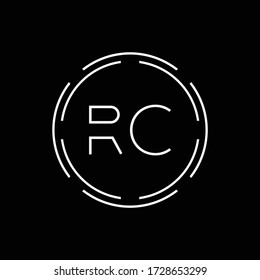 Initial Letter RC Logo Creative Typography Vector Template. Digital Abstract Letter RC Logo Design