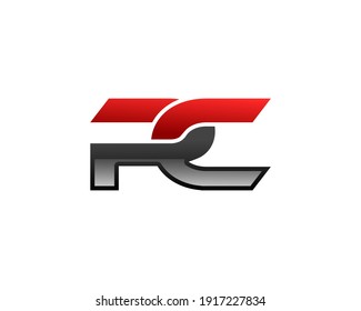Design der Vorlage für das RC-Logo im Anfangsbuchstaben