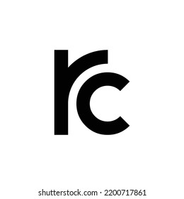 Initial letter rc lowercase logo - editable in vector format