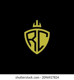 initial letter RC shield logo vector