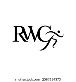 initial letter RCW human logo vector unique 