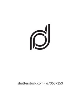 Initial letter rd, linked outline rounded lowercase, monogram black