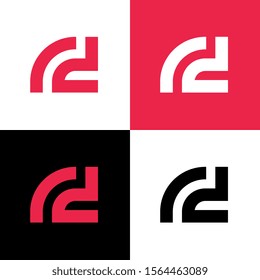 Initial letter rd logo design template elements, vector illustration design