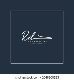 Initial Letter RD Logo - Hand Drawn Signature Logo