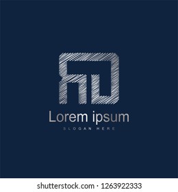 Initial Letter RD Logo Template Vector Design. Silver letter logo