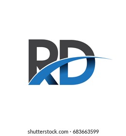 initial letter RD logotype company name colored blue and grey swoosh design. vector logo for business and company identity.
