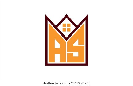 AS initial letter real estate builders logo design vector. construction, housing, home marker, property, building, apartment, flat, compartment, business, corporate, house rent, rental, commercial