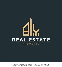 Initial letter real estate, realtor, property, construction, house, building or remodeling logo