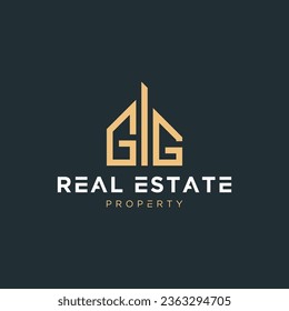 Initial letter real estate, realtor, property, construction, house, building or remodeling logo