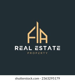 Initial letter real estate, realtor, property, construction, house, building or remodeling logo