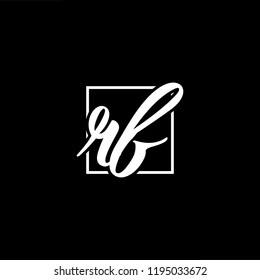 Initial letter RF FR minimalist art monogram shape logo, white color on black background