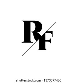 Initial Letter RF Monogram Sliced. Logo template isolated on white background