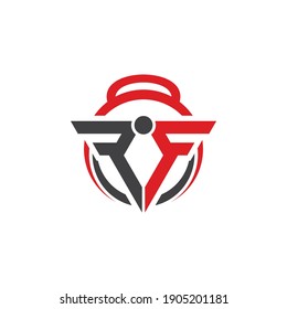 Initial Letter RF, Physical Fitness Vector Logo Design Idea