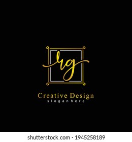 Initial letter RG calligraphy handwritten logo. Handwritten alphabet in the logo template. Letters and Alphabet for your logo design.
