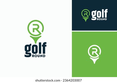 Initial Letter RG GR with Tee Ball for Golf Tournament Sport logo design