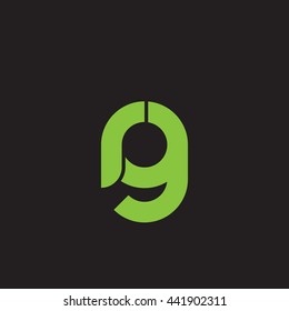 initial letter rg linked round lowercase logo green