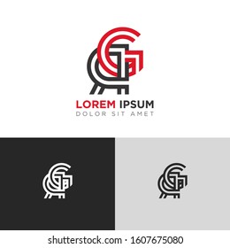 Initial Letter RG linked uppercase overlap modern logo design template. Suitable for business, consulting group company