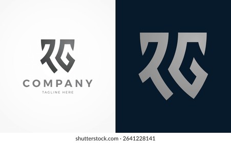 Initial Letter RG Logo Design, Stylish letter RG with two color, usable for brand and company logos, vector illustration