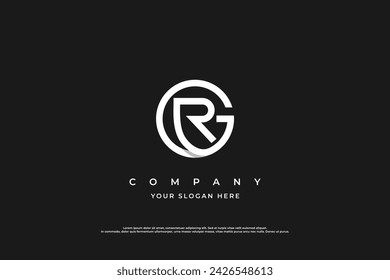 Initial Letter RG Logo or GR Logo Design