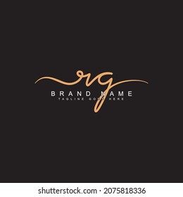 Logotipo de la carta inicial RG - Logo de la firma manuscrita
