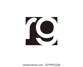 Initial letter rg lowercase logo black and white