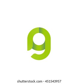 initial letter rg modern linked circle round lowercase logo green