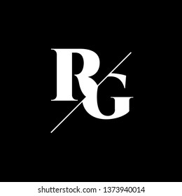 Initial Letter RG Monogram Sliced. Logo template isolated on black background