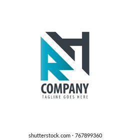 Initial Letter RH Design Logo