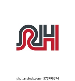 Initial Letter RH Linked Design Logo