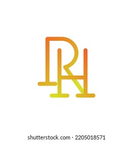 Initial letter RH logo design