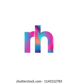 Initial Letter RH Logo Lowercase colorful design, Modern and Simple Logo Design.
