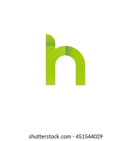 initial letter rh modern linked circle round lowercase logo green